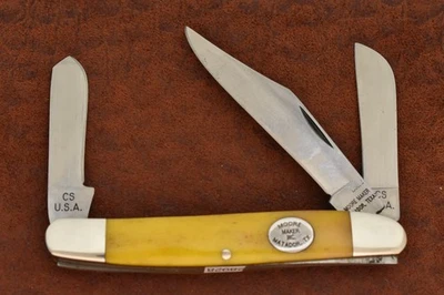 CUCHILLO DE GANADERO MOORE MATADOR TEXAS HECHO EN EE. UU. HUESO AMARILLO CARBONO (28928) Foto 1 de 4