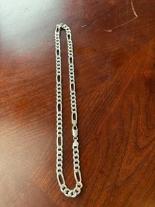 Schwere Vintage Sterlingsilber Figaro Gliederkette Halskette 20 Zoll 50 Gramm 7 mm - Bild 1 von 7