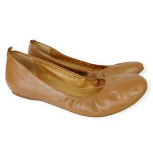 J.Crew Factory SZ 9 Anya Leather Ballet Flats In Camel - Picture 1 of 7