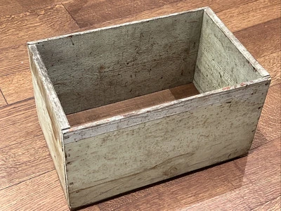 Antique Wooden Box Shipping Crate Chippy Green Paint Garden Chic Farmhouse Decor - Image 1 of 4