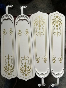 Hunter Ceiling Fan Blades,set Of 4 , 16.5” Wood And Gold Inlay 4.5” Widest Part - Picture 1 of 10
