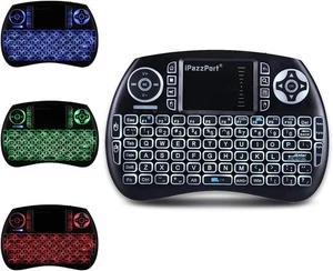 iPazzPort Mini Bluetooth Keyboard w/Touchpad, Backlit 2.4G Wireless Rechargeable - Picture 1 of 7