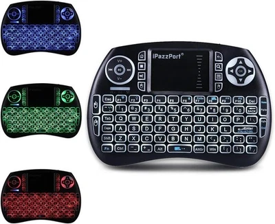 iPazzPort Mini Bluetooth Keyboard w/Touchpad, Backlit 2.4G Wireless Rechargeable - Image 1 of 4