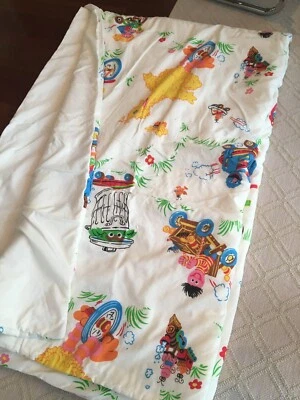 Manta edredón vintage de Plaza Sésamo personalizado cosido a mano para niños usado en excelente estado Foto 1 de 4