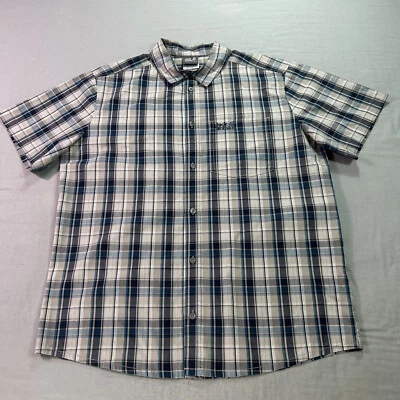 Camisa Jack Wolfskin Para Hombre Grande Gris A Cuadros Abotonada Exterior Informal Adulto Foto 1 de 4