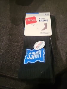 Hanes Men's Limited Edition Crew Socks, 4 Pack - Size 6-12 -  Black - Picture 1 of 4