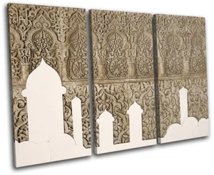 Muslim Temple Pattern Architecture TREBLE CANVAS WALL ART Picture Print - Picture 1 of 1