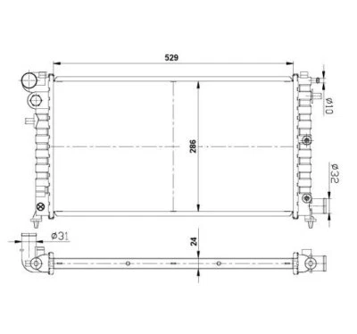 Radiador NRF, refrigeración del motor 509502 Foto 1 de 4