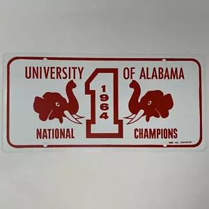 Vintage 1964 Alabama National Champion Football License Plate Topper Booster - Picture 1 of 6