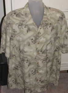 Trader Bay XL Green Tropical Island Beach Cruise Aloha Wear Shirt - Picture 1 of 5