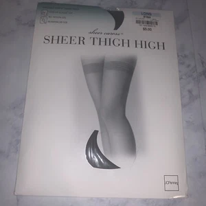 Thigh highs Vintage JCPenney Sheer Caress ThighHigh Pantyhose Off BLACK Sz Short - Picture 1 of 6