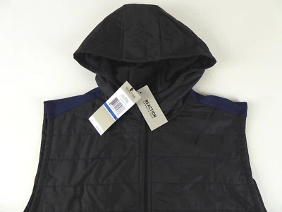 Kenneth Cole Reaction Hooded Quilted Nylon Front Cotton Spandex Vest NWT $89.50 - Image 1 of 4