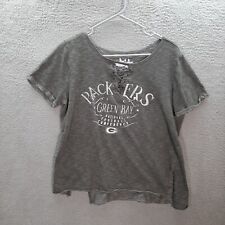 Green Bay Packers Shirt Womens Extra Large Gray NFL Football Wisconsin Sports