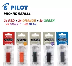 Pilot VBoard Master Whiteboard REFILL- 3xRED + 2xORANGE+3x GREEN+2xVIOLET+3xBLUE - Picture 1 of 1
