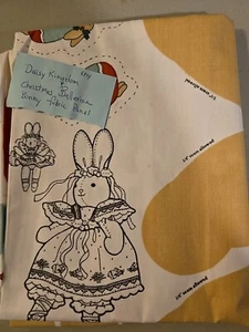 Daisy Kingdom Cut & Sew Christmas Ballerina Bunny Fabric Panel Bunny Dolls - Picture 1 of 2