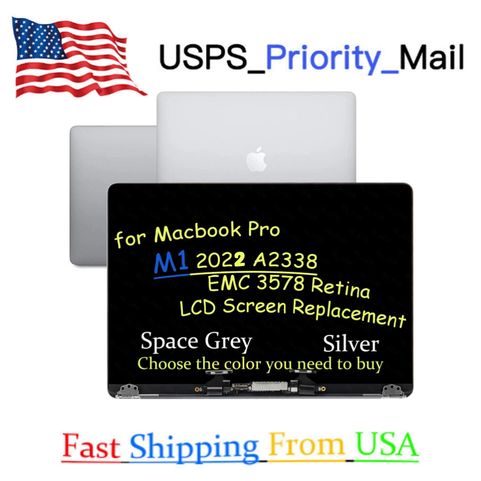 Replacement For MacBook Pro 13" M1 A2338 2022 Year EMC 3578 LCD Screen Display - Image 1 of 4