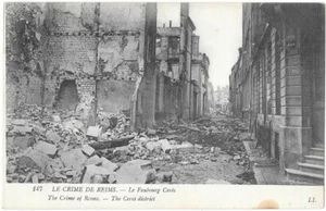 Le Crime de REIMS 51 Bombardement 14-18 Faubourg Cerès CPA non circulée ~1920 - Imagen 1 de 2
