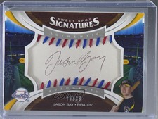 2006 Upper Deck Sweet Spot Signatures Red & Blue Stitch /99 Jason Bay #142 Auto