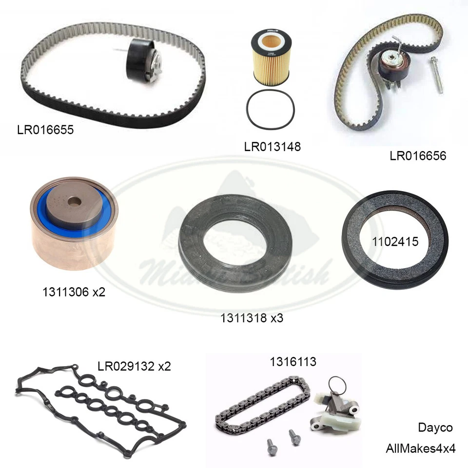 JUEGO DE CORREA DE DISTRIBUCIÓN LAND ROVER LR4 DISCOVERY 4 RANGE SPORT 10-13 3,0 L DIÉSEL ROV0107 Foto 1 de 1