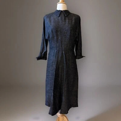 Винтажное платье-футляр 50-х Atomic Black Fleck Wiggle Pin Up рокабилли размер M/L - Изображение 1 из 4