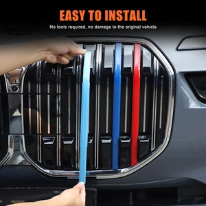 ABS Tricolor Car Front Center Grill Strip Decorative Trim For BMW 7 Series 2023+ - Picture 1 of 12