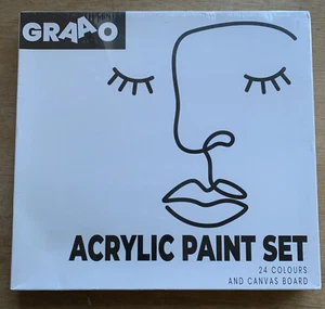 Premium Qualität Acrylfarben Set 24 x 12 ml Tuben lebendig + gratis Leinwand + Pinsel - Bild 1 von 6