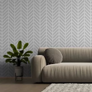 Line Herringbone Stencil for Walls - Geometric Stencil for Painting Walls - Picture 1 of 3