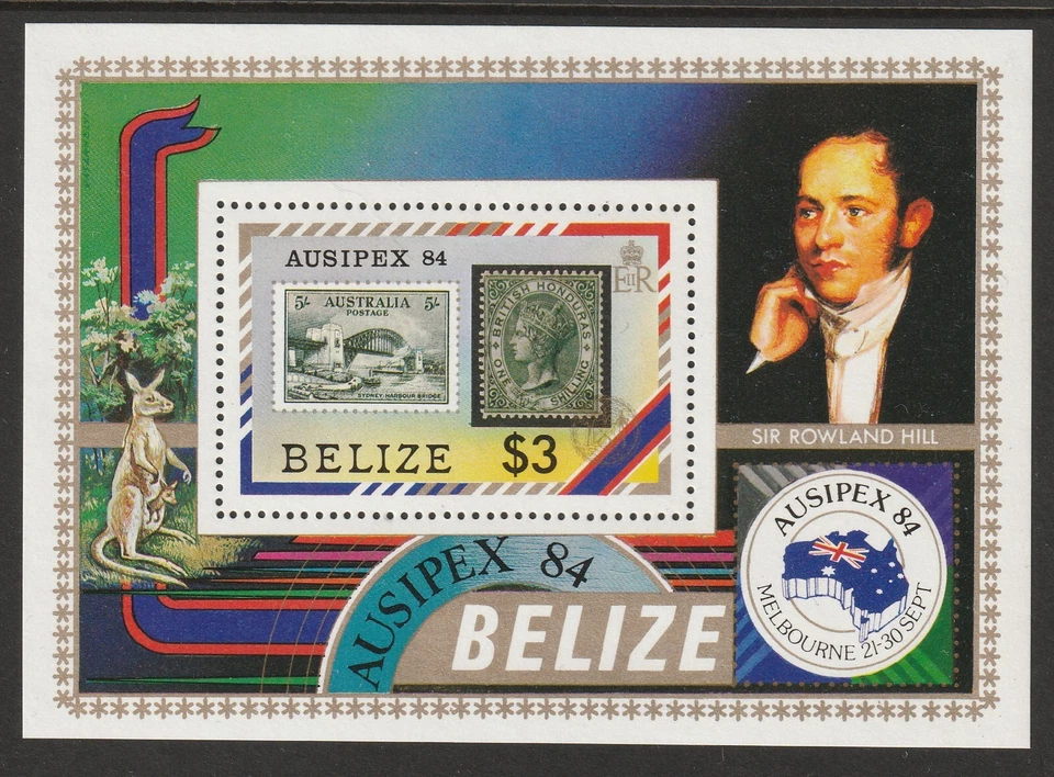 Mini hoja de sellos de Belice 1984 y Ausipex '84 fina como nueva MNH Foto 1 de 1