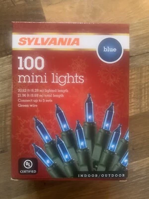 Sylvania 100 Mini lights Blue, green wire Indoor/Outdoor Christmas Lights - Image 1 of 2