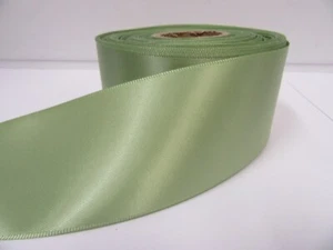 3mm 7mm 10mm 15mm 25mm 38mm 50mm MOSS DUSKY SAGE GREEN Satin Ribbon double Bows  - Picture 1 of 10