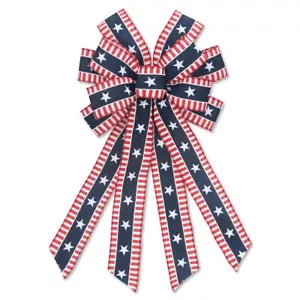 Large Patriotic Bows for Wreath Red White Blue 4th of July Decor - Picture 1 of 5