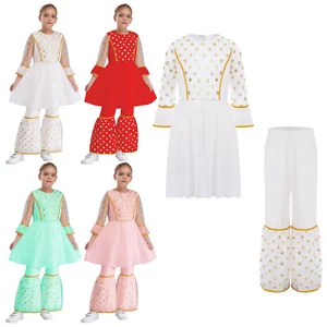 Kids Sundress Birthday Outfit Sharara Dresses Theme Dress With Pants Formal - Picture 1 of 56