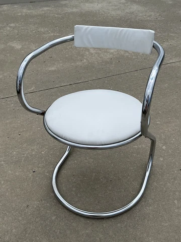 Vintage MCM Cantilever Chrome And Vinyl Chair Cover