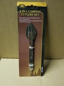 3-in-1 Camping Cutlery Set, Fork-Knife-Spoon, Bottle Opener - Picture 1 of 3