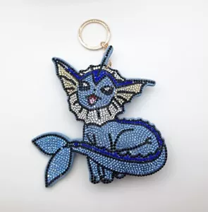 Pokemon Vaporeon 4" rhinestone sparkly keychain plush toy doll - Picture 1 of 2