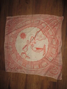 Vintage ROT und WEISS Souvenir der HAWAII-INSELKARTE Viskose Seide Schal - 1960er - Bild 1 von 2
