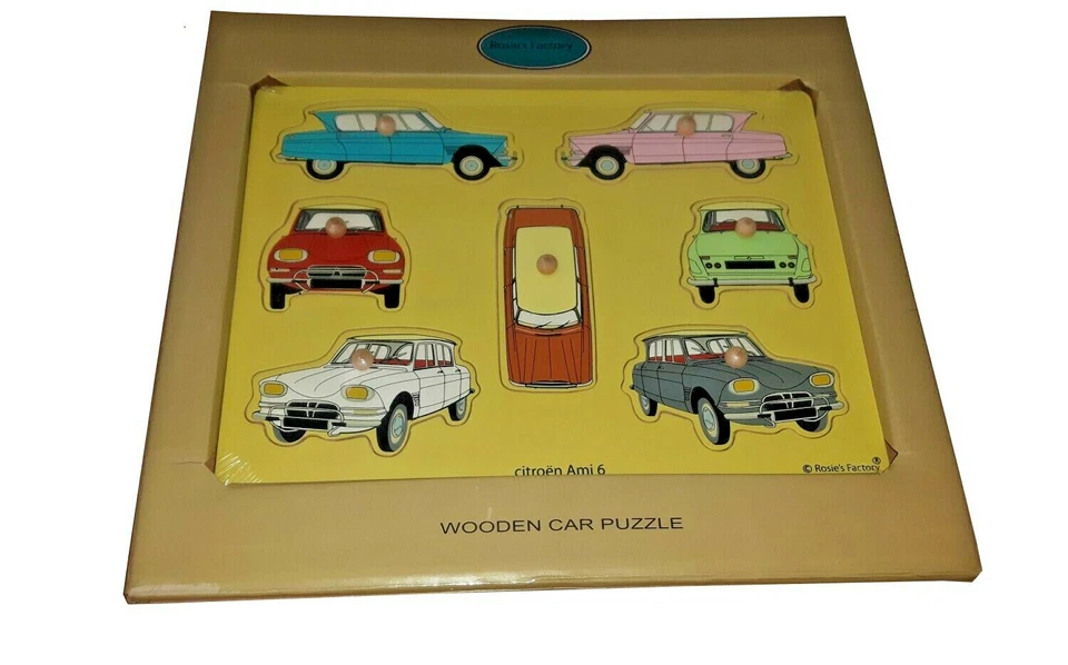 Puzzle en bois voitures Citroen Ami 6 vintage Neuf - Photo 1/1