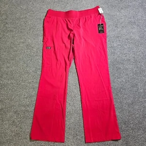 Koi Basics Scrub Pants Womens XL Red Cargo Straight Leg High Rise Stretchy - Picture 1 of 12