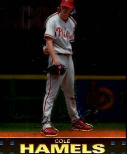 2007 Topps Chrome Philadelphia Phillies Baseball Card #28 Cole Hamels