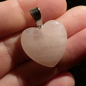 O&co Pendentif quartz rose coeur pierre naturelle lithothérapie cadeau noël - Imagen 1 de 2