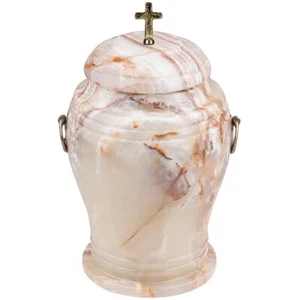 Beautiful natural Stone Onyx Urn with Rose  Unique Human Cremation Urn - Picture 1 of 10
