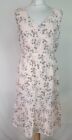 Laura Ashley Womens Sleeveless Chiffon Dress, Size 12, Pink Floral, Gc   Az2