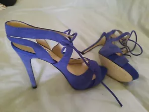 Guess GW HEDDAY Stilettos Pumps blau Wildleder Knöchelspitze Schuhe 7 Medium - Bild 1 von 8