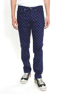 Jeans ajustados Neo azul negro/púrpura 98 % algodón 2 % spandex hechos en EE. UU. talla W36 - Imagen 1 de 1