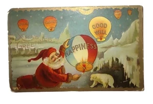 Green 1 Cent George Washington Stamp Rare Lot Of Two On 1918 Postcard  Christmas - Picture 1 of 4