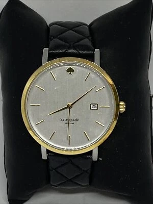 Kate Spade 0008 Women's Black Leather Analog White Dial Quartz Wrist Watch BP719 - Image 1 of 4