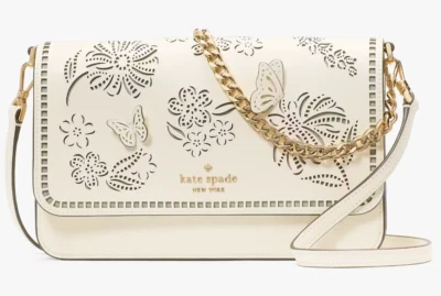 Kate Spade Madison Flap Crossbody White Perforated Leather Bag Purse KL036 $389 - Image 1 of 4