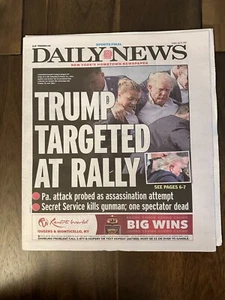DAILY NEWS - DONALD TRUMP SHOT MIRATO - 14 LUGLIO 2024 14/07/24 DOMENICA GIORNALE - Foto 1 di 1