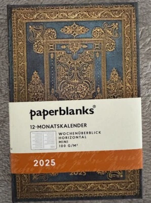 Paperblanks Kalender 2025 BLUE LUXE * Horizontal/Mini/12-Monatskalender * Kale