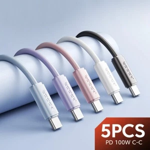 5 Pack USB C to USB C Cable 1m 100W 60W Fast Charging for iPhone Samsung Xiaomi - Picture 1 of 28